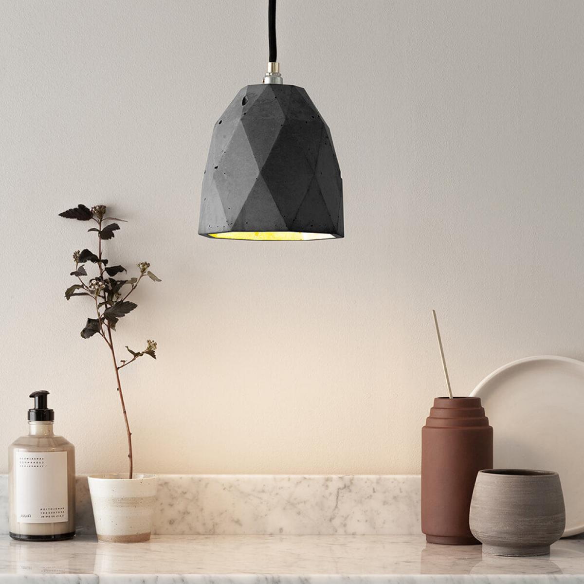 Dark Grey Medium Pendant Light Triangle – image 4