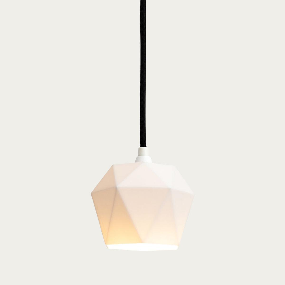 White Porcelain Pendant Light Triangle – image 2