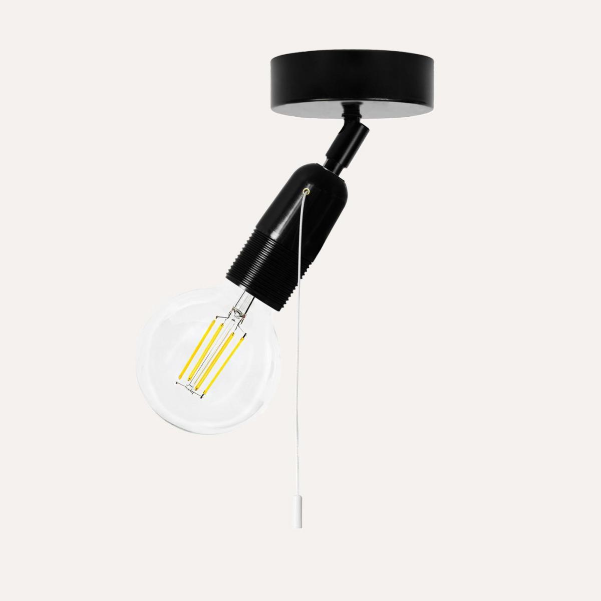 Black Taro Flexible Ceiling Light with Pull-Rope Switch – image 2