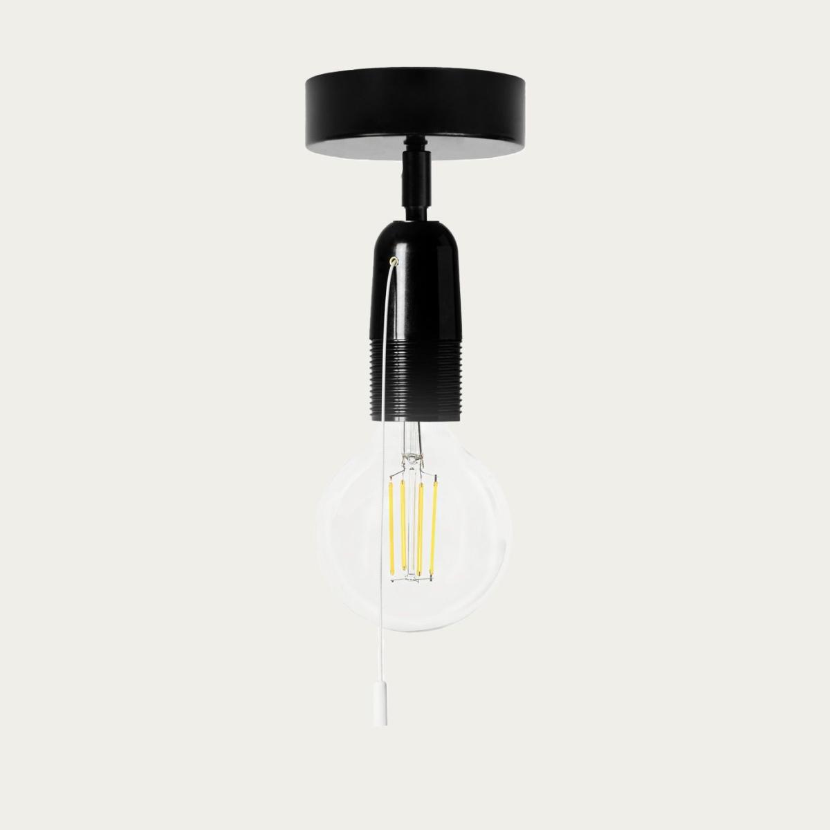 Black Taro Flexible Ceiling Light with Pull-Rope Switch – image 4