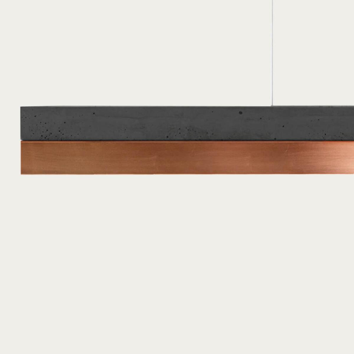 Dark Grey Concrete & Copper Pendant Light – image 5