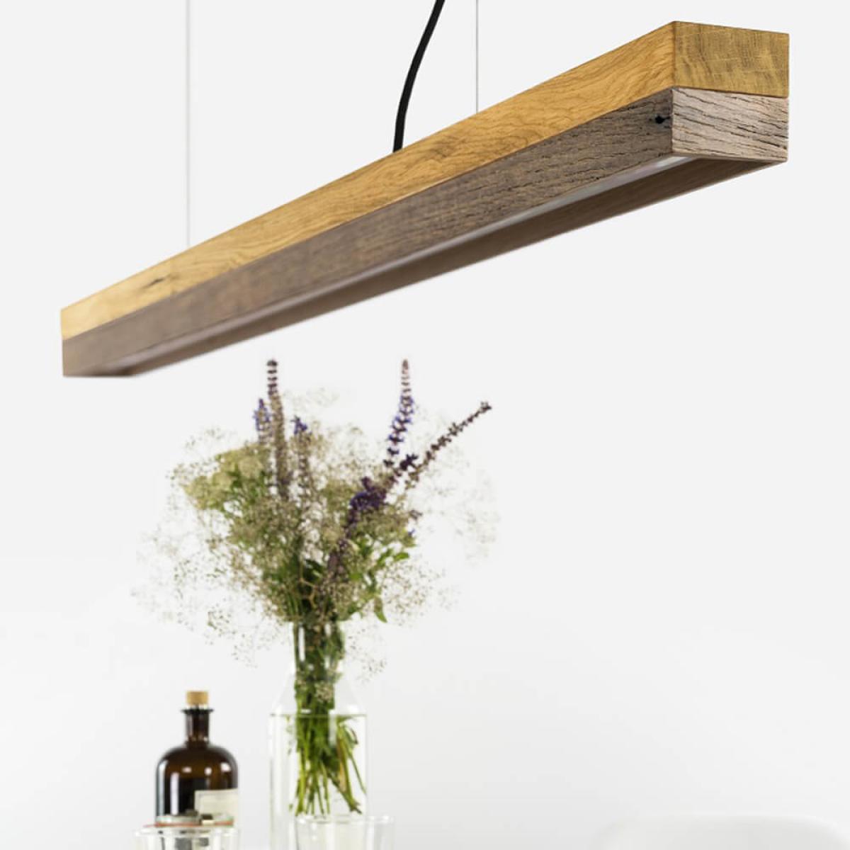 Oak Wood & Old Wood Pendant Light – image 2