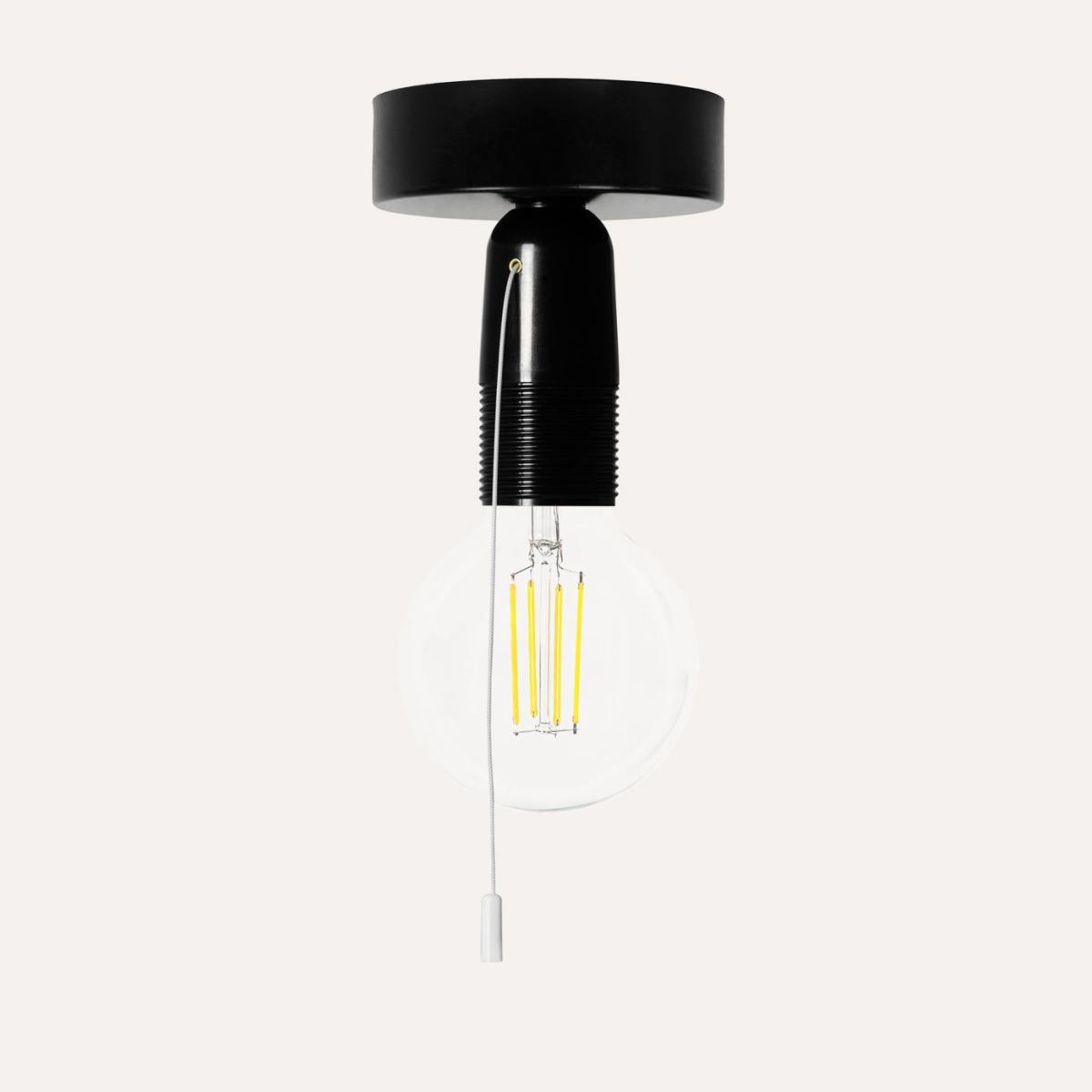 Black Taro Ceiling Light with Pull-Rope Switch – image 2