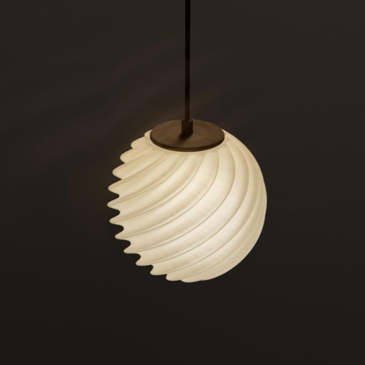 White Mono Ripple Pendant Lamp – image 2