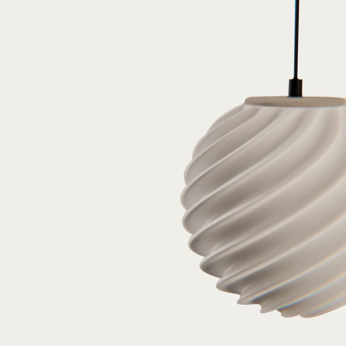 White Mono Ripple Pendant Lamp – image 3