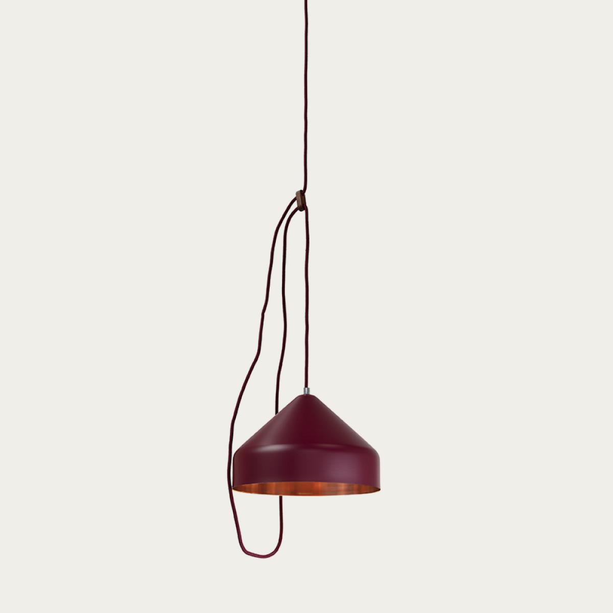 Burgundy Lloop Copper Lamp