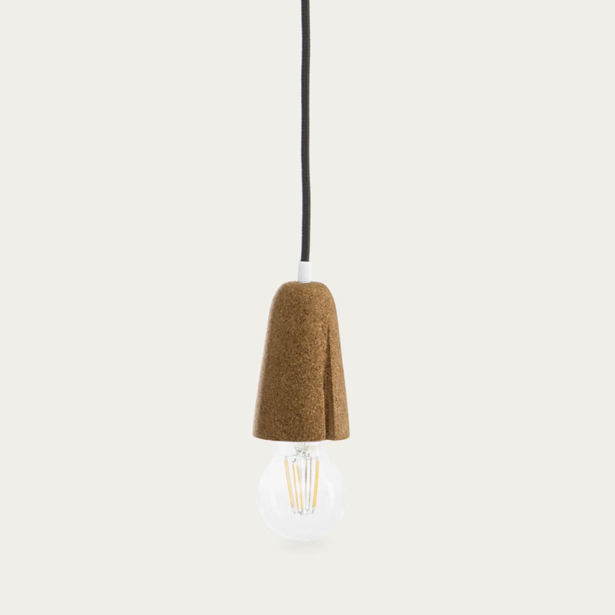 Light Cork and Black Cable Sininho Pendant – image 1