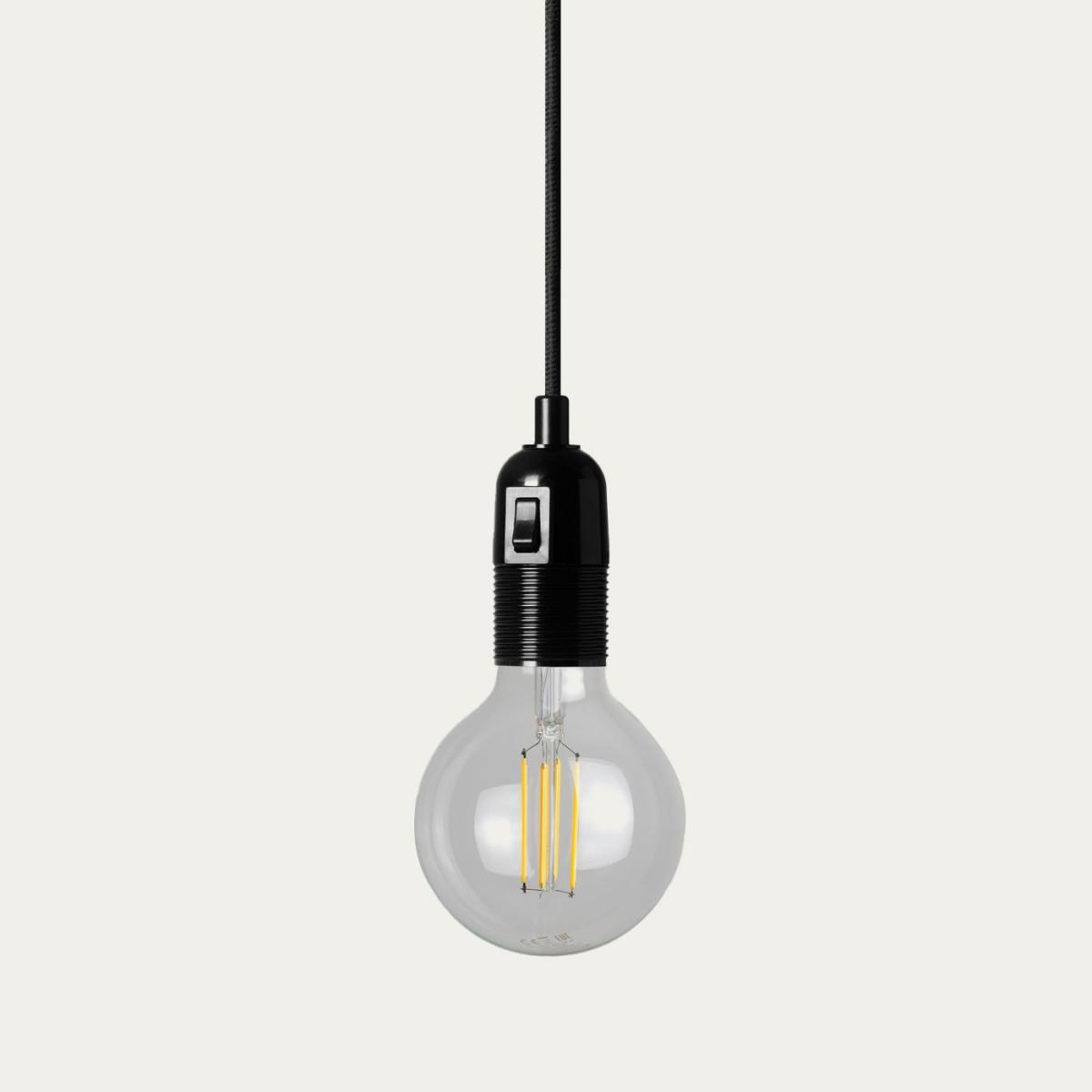 Black Taro Pendant Light with Switch – image 2
