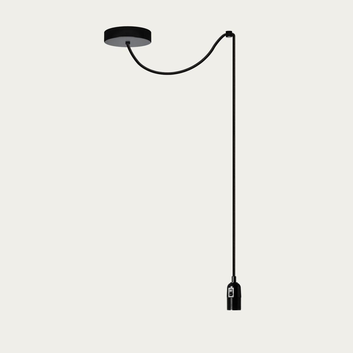 Black Taro Pendant Light with Switch – image 1