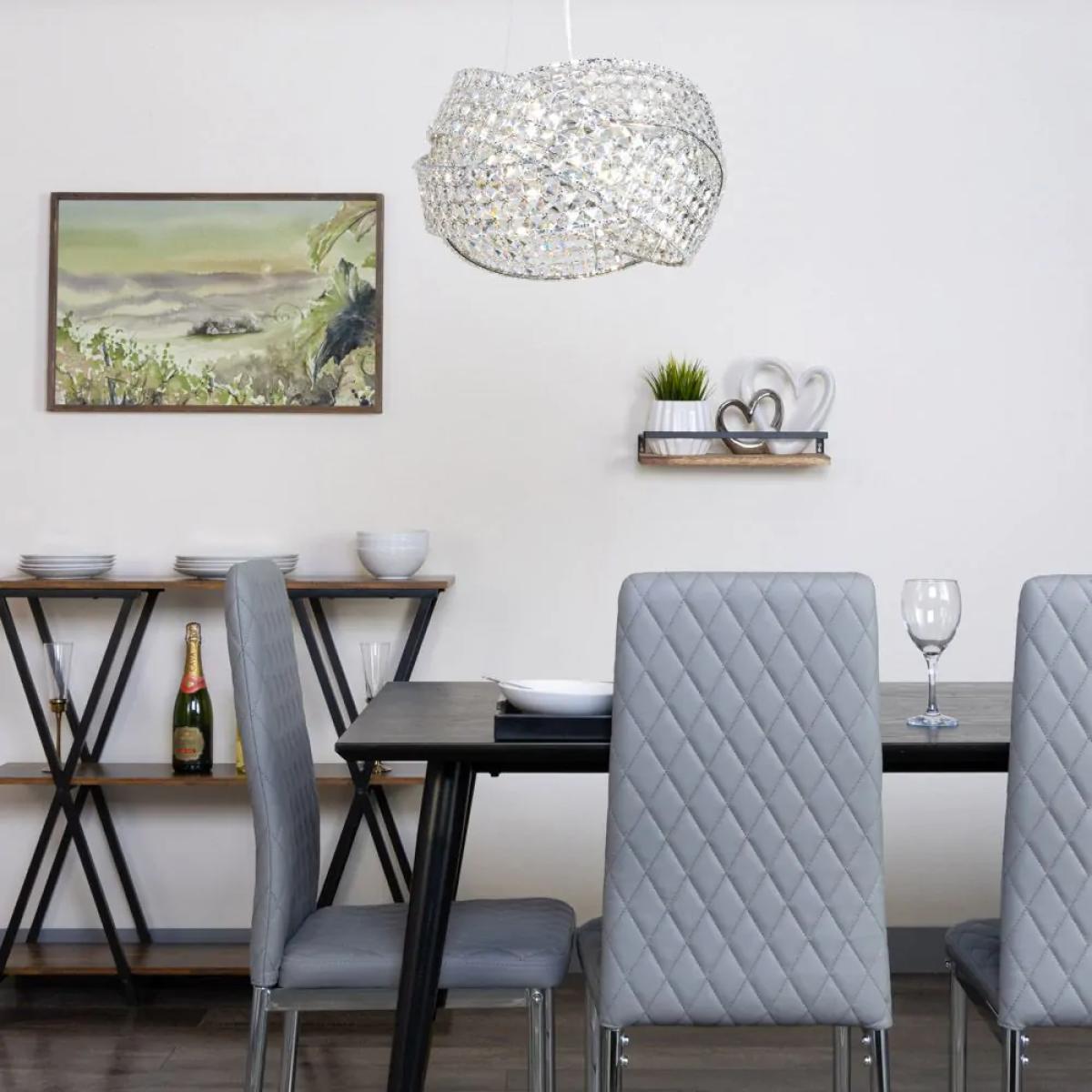 Cypress Small Crystal Rings Ceiling Pendant, Chrome – image 2