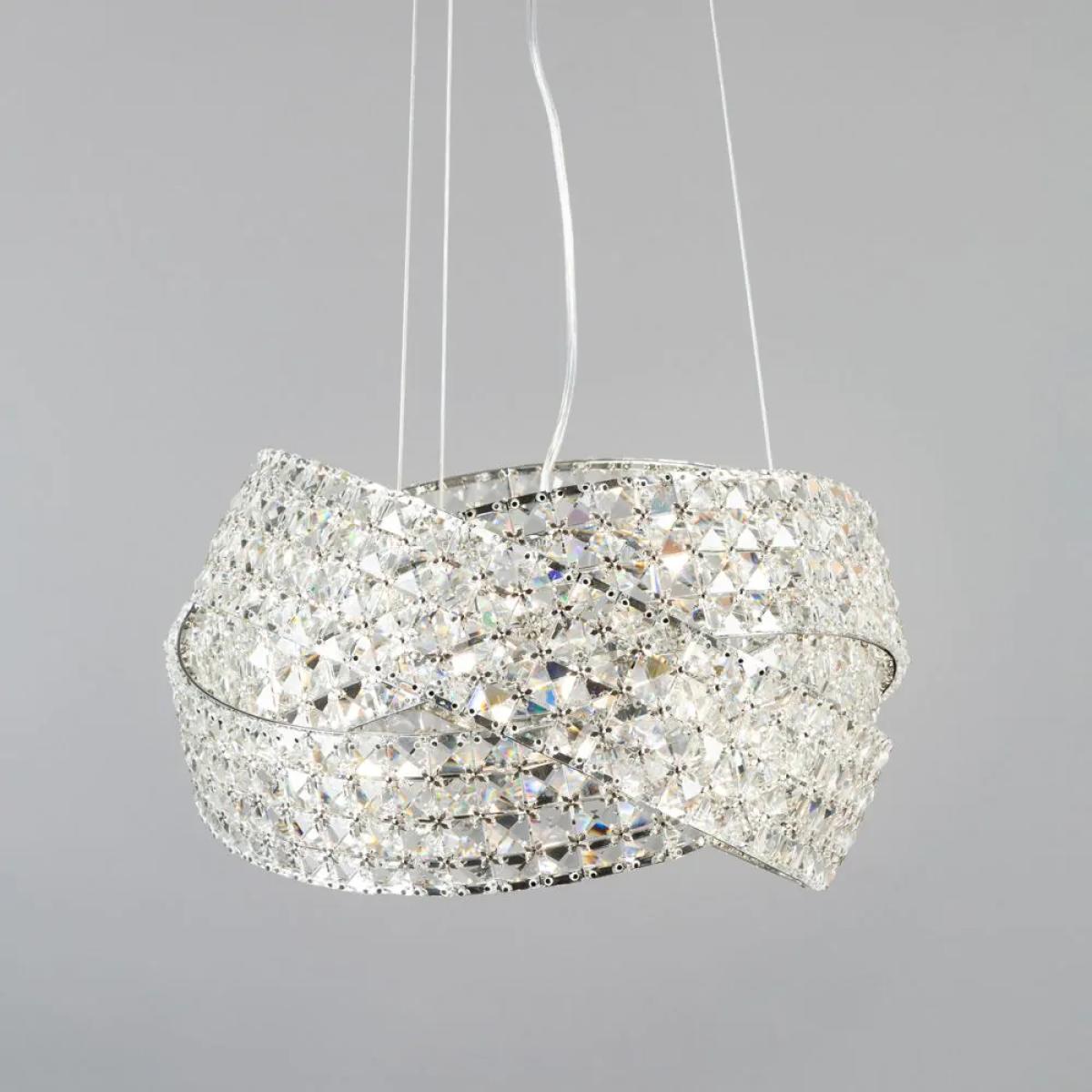 Cypress Small Crystal Rings Ceiling Pendant, Chrome – image 3