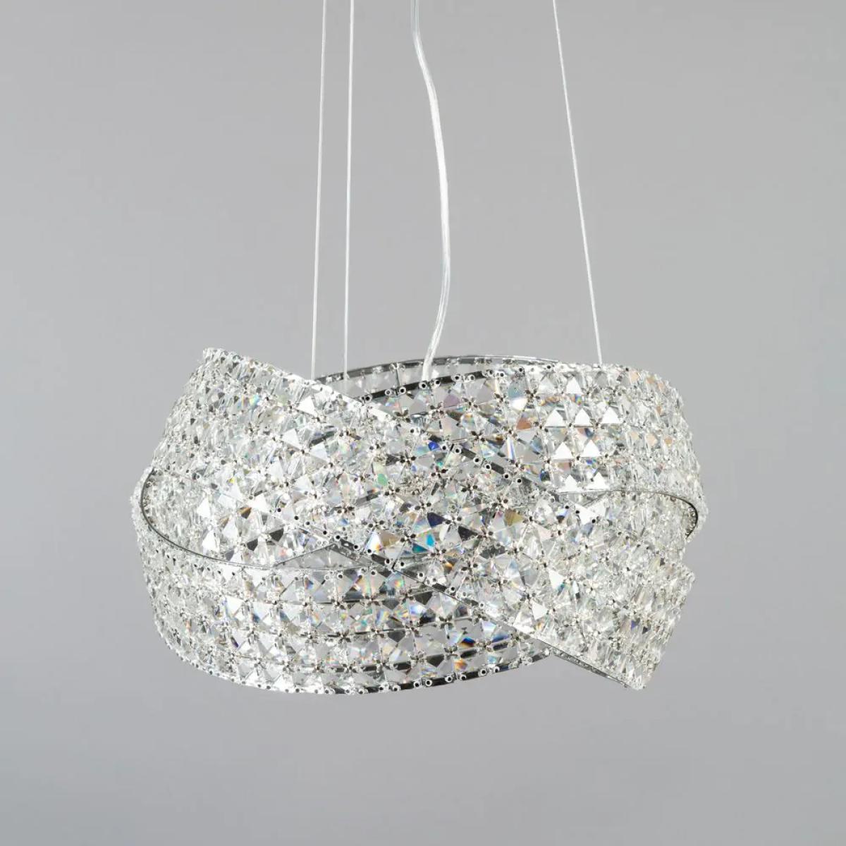 Cypress Small Crystal Rings Ceiling Pendant, Chrome – image 4