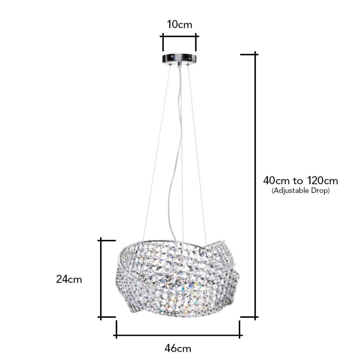 Cypress Small Crystal Rings Ceiling Pendant, Chrome – image 7