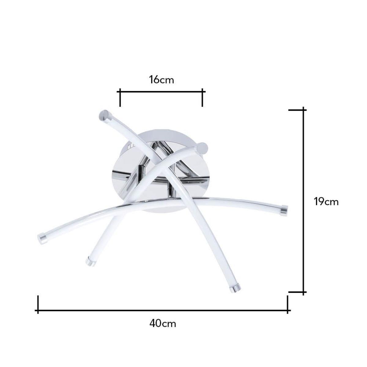 Aalto Cross Arms LED Flush Ceiling Light, Chrome – image 6