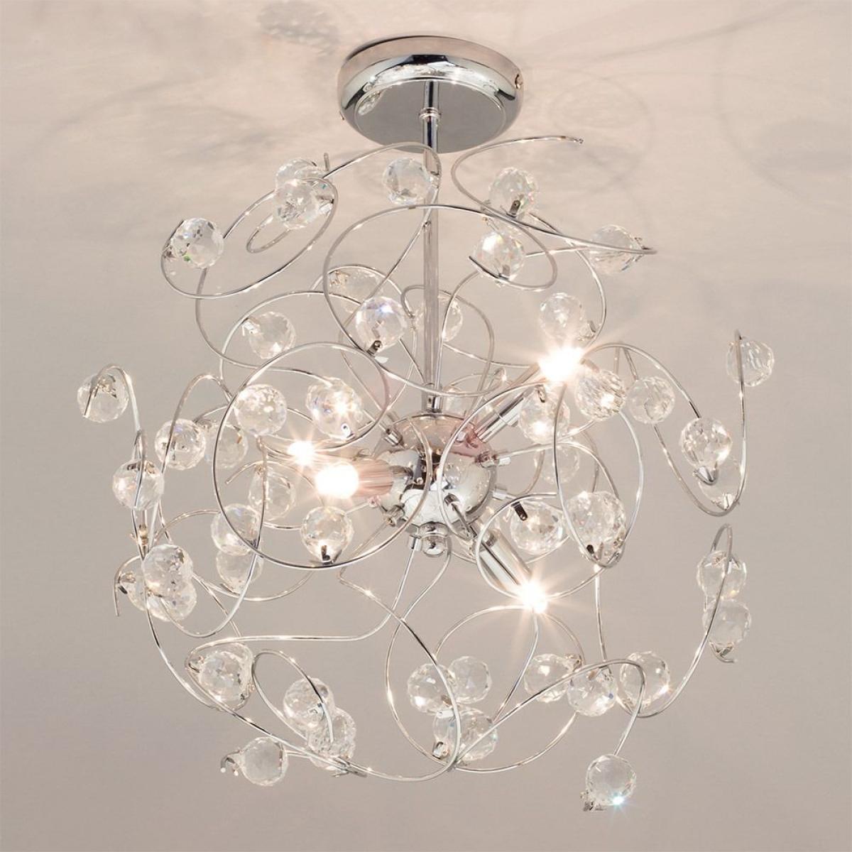 Lila Sputnik Flush Ceiling Light, Chrome – image 3