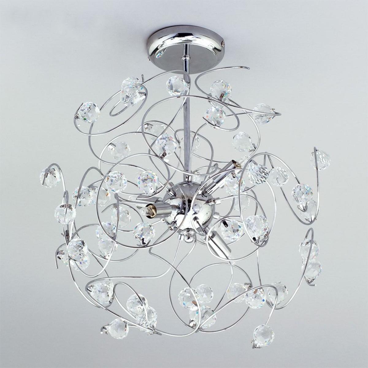 Lila Sputnik Flush Ceiling Light, Chrome – image 4