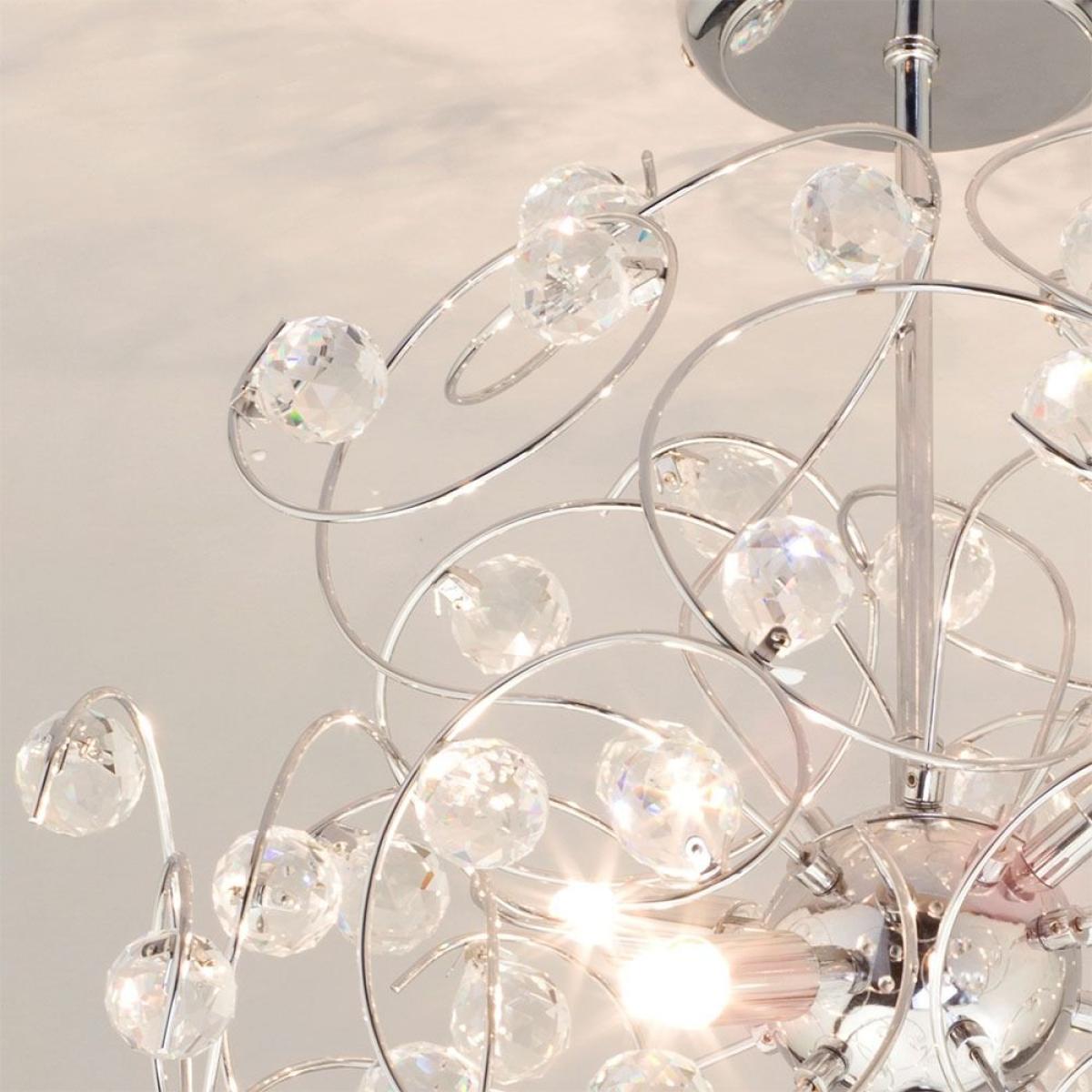 Lila Sputnik Flush Ceiling Light, Chrome – image 5