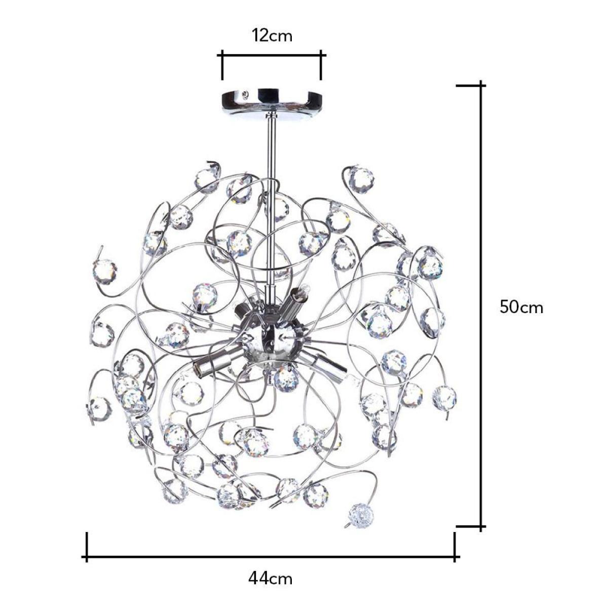 Lila Sputnik Flush Ceiling Light, Chrome – image 6