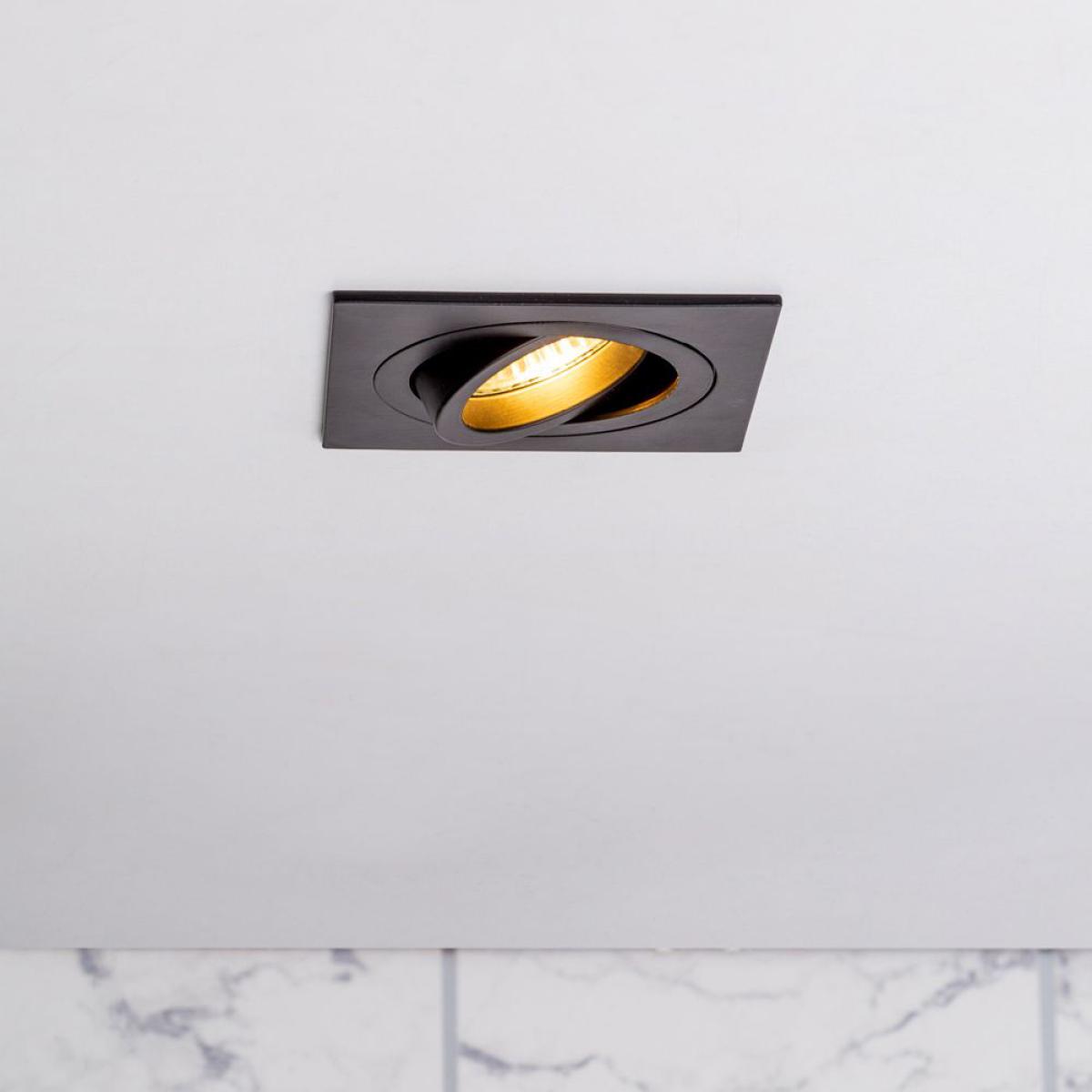 Faina Adjustable Square Recessed Downlight, Matte Black – image 2