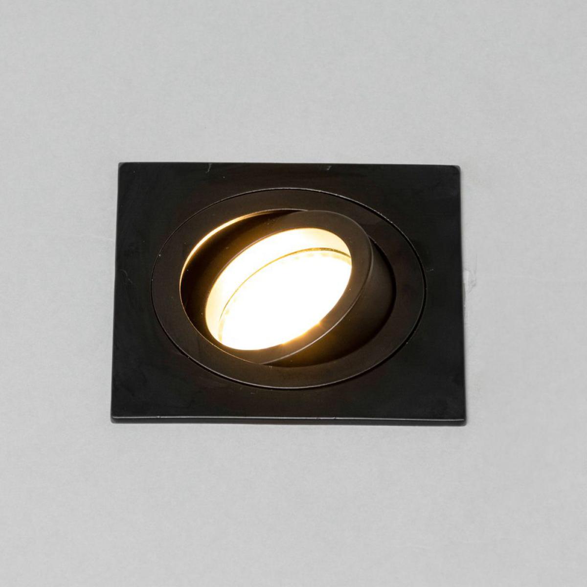 Faina Adjustable Square Recessed Downlight, Matte Black – image 3