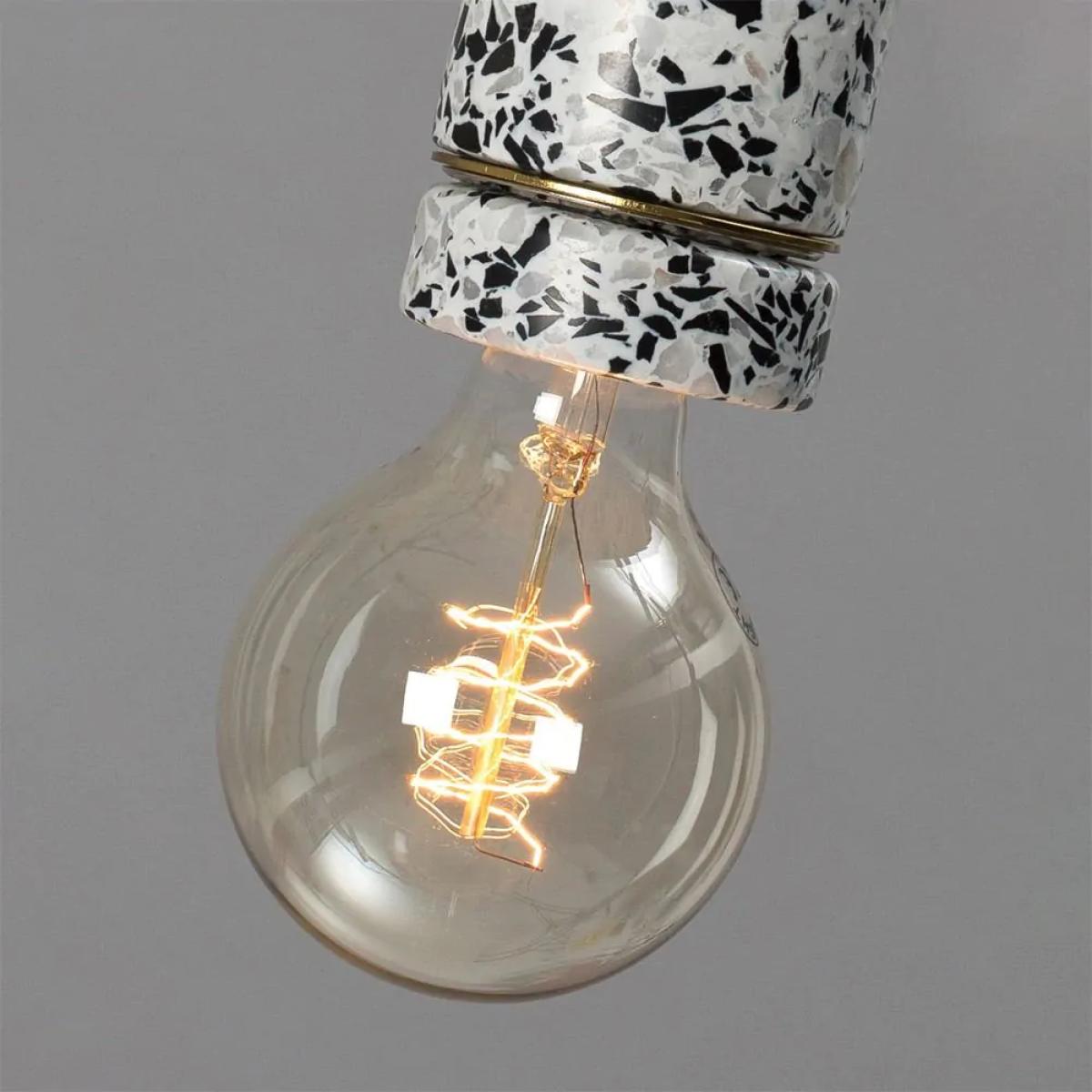 Razzo Terrazzo Drop Cap Pendant, Black and White – image 3