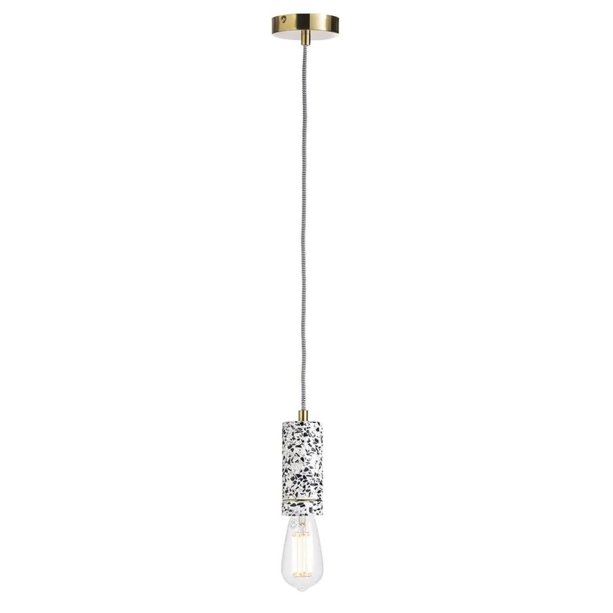 Razzo Terrazzo Drop Cap Pendant, Black and White – image 7