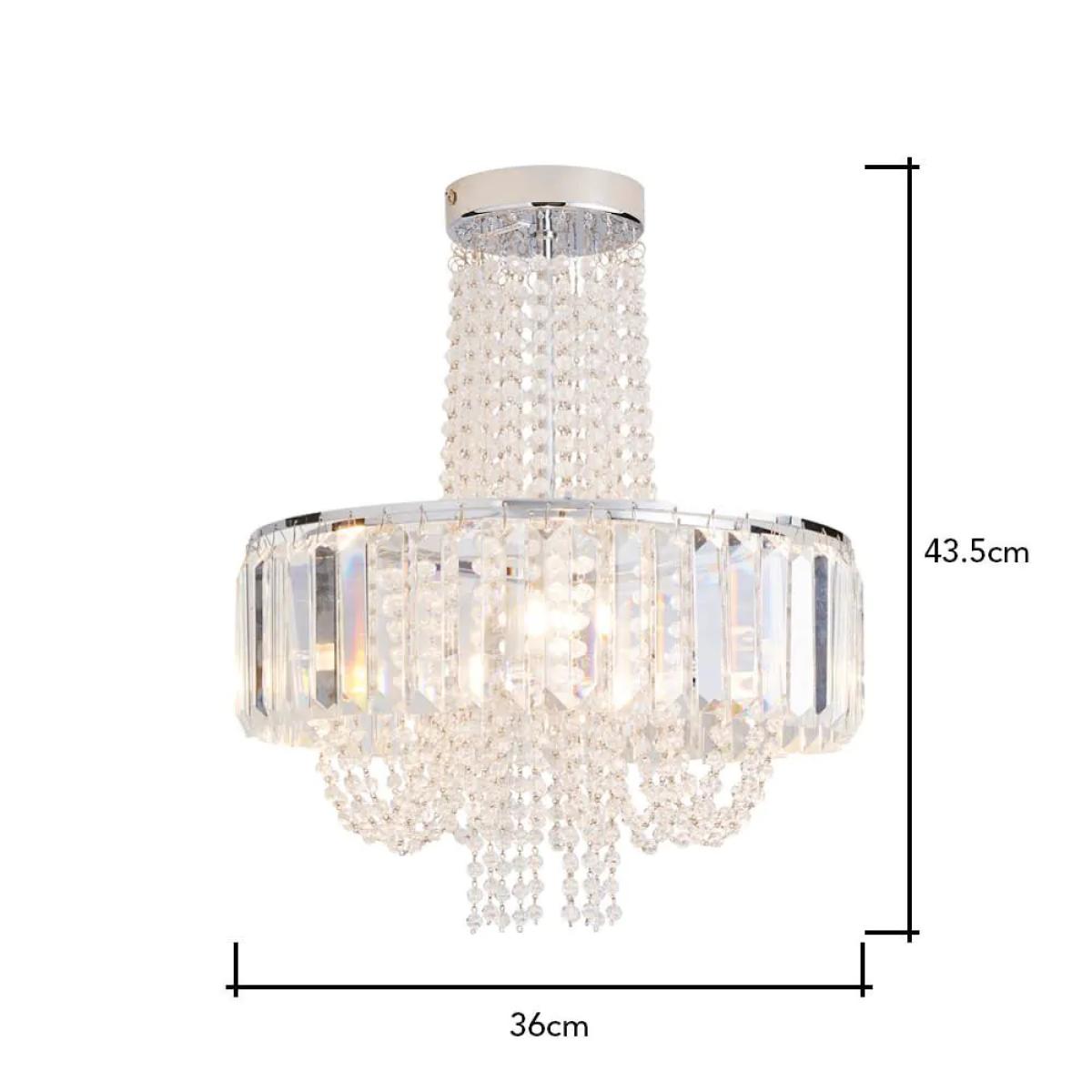 Jasmine Crystal Chandelier, Chrome – image 7