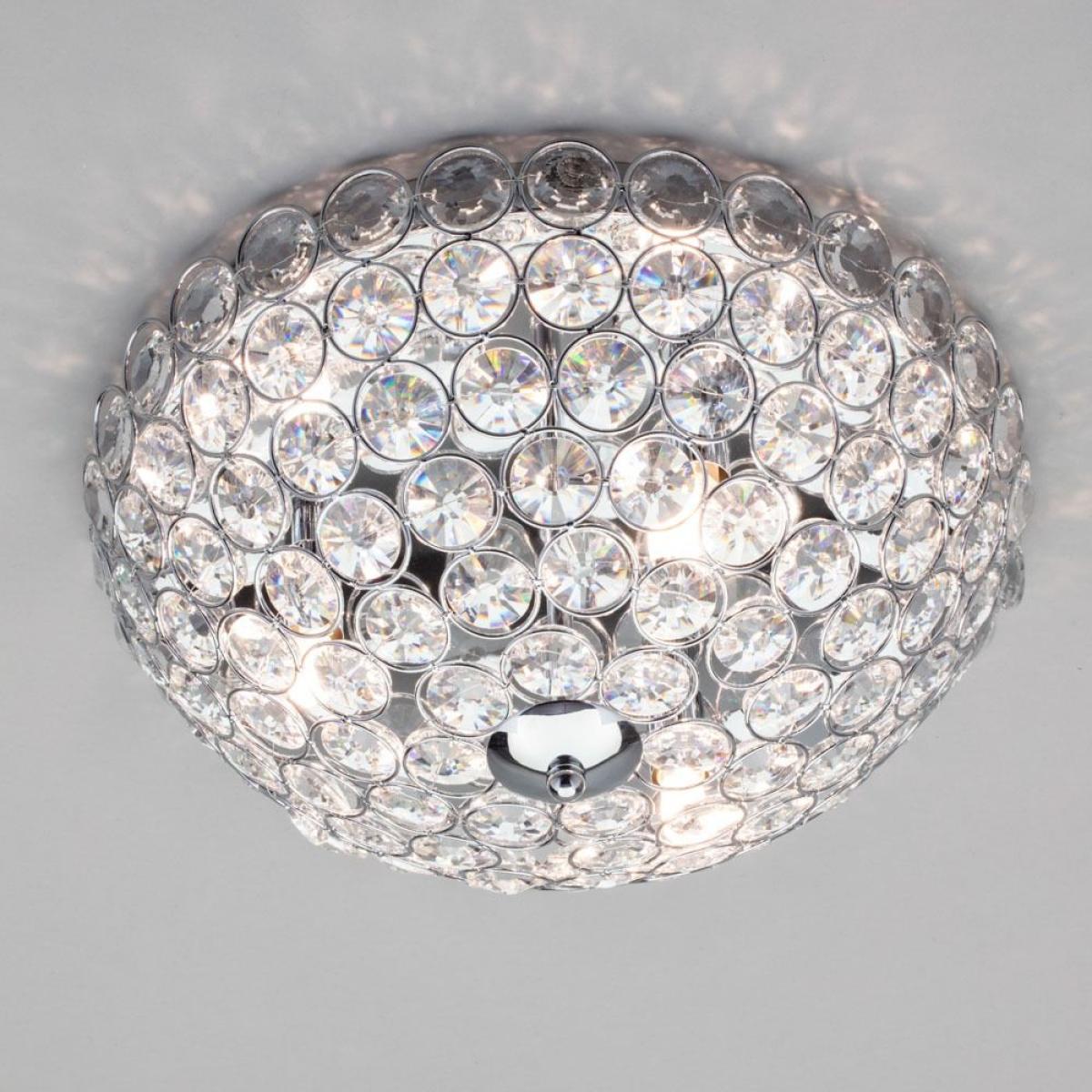 Ava Flush Ceiling Light, Chrome and Clear – image 3