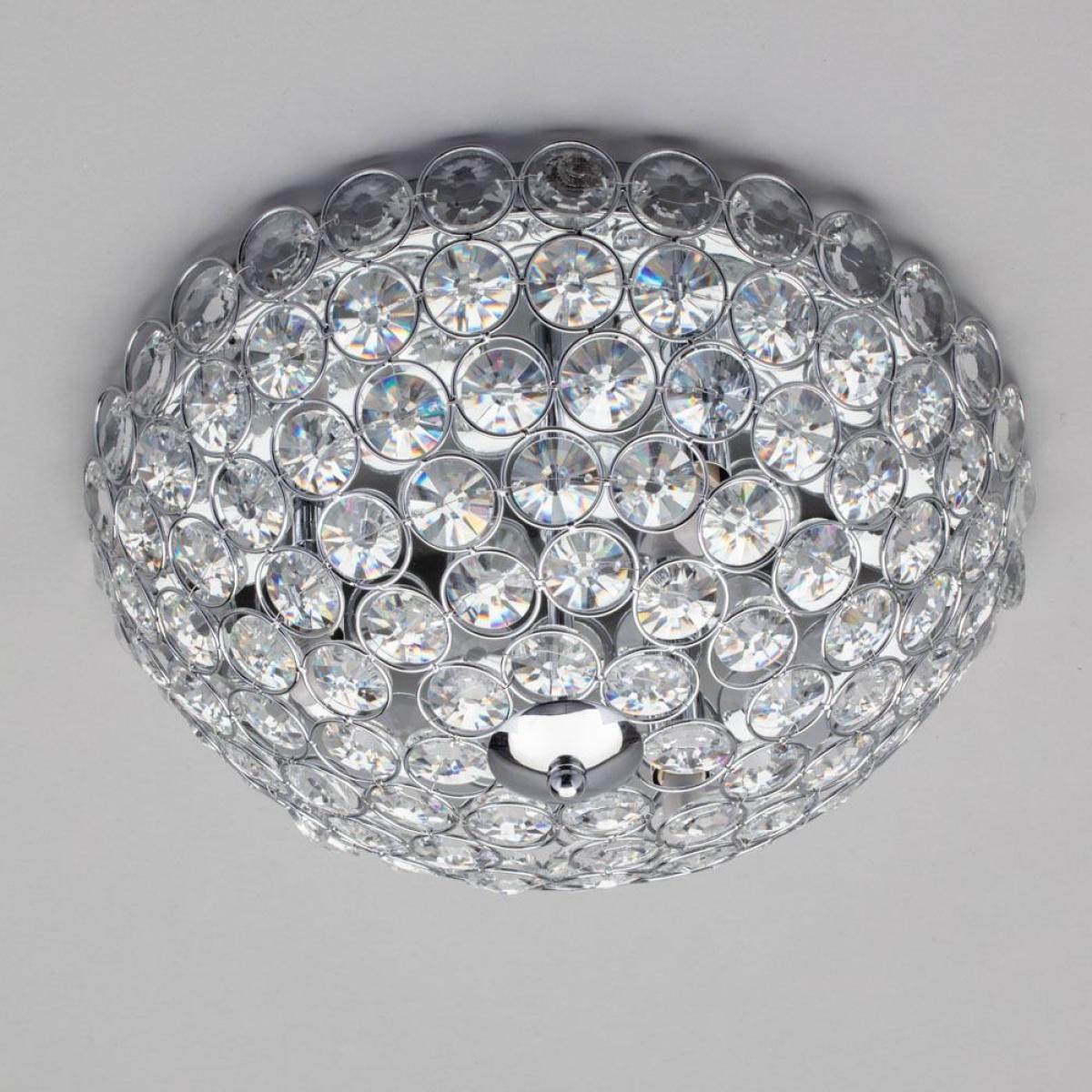 Ava Flush Ceiling Light, Chrome and Clear – image 4