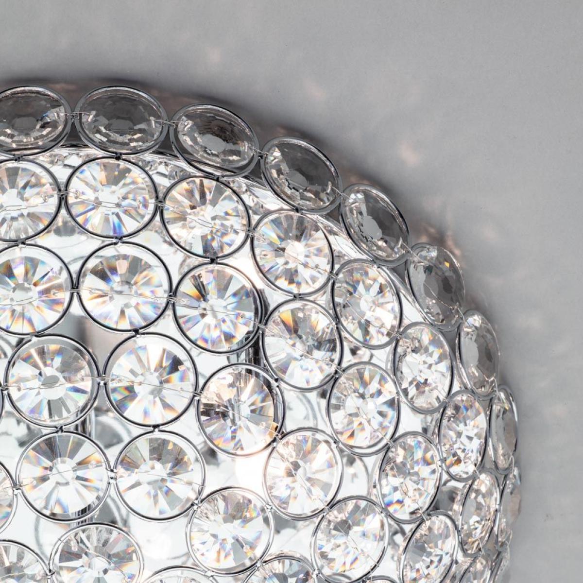 Ava Flush Ceiling Light, Chrome and Clear – image 5