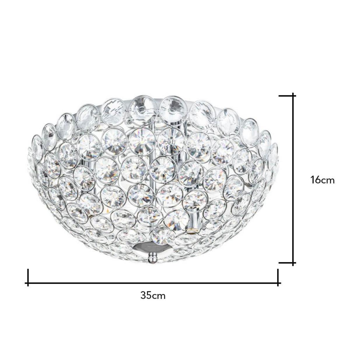 Ava Flush Ceiling Light, Chrome and Clear – image 6