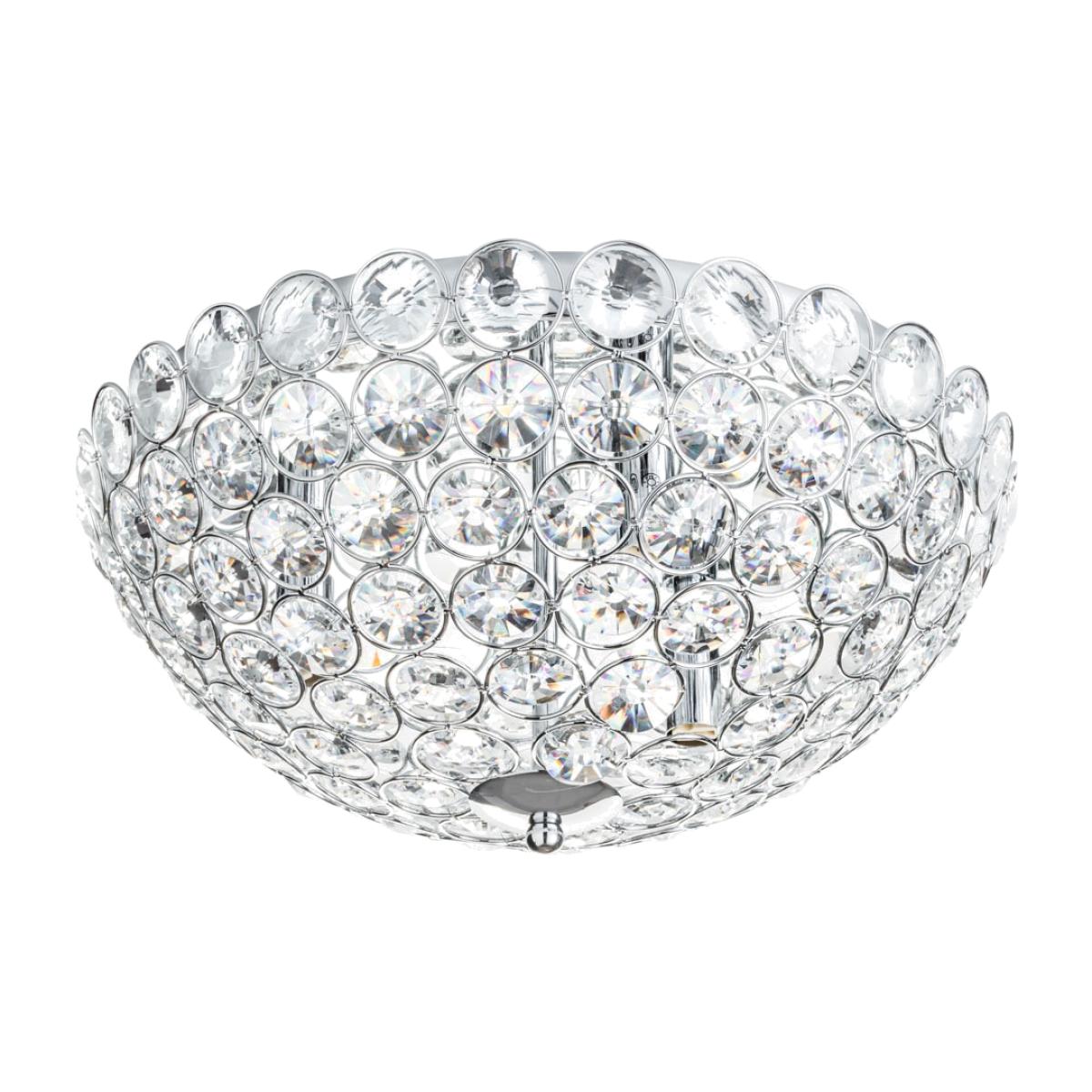Ava Flush Ceiling Light, Chrome and Clear – image 1