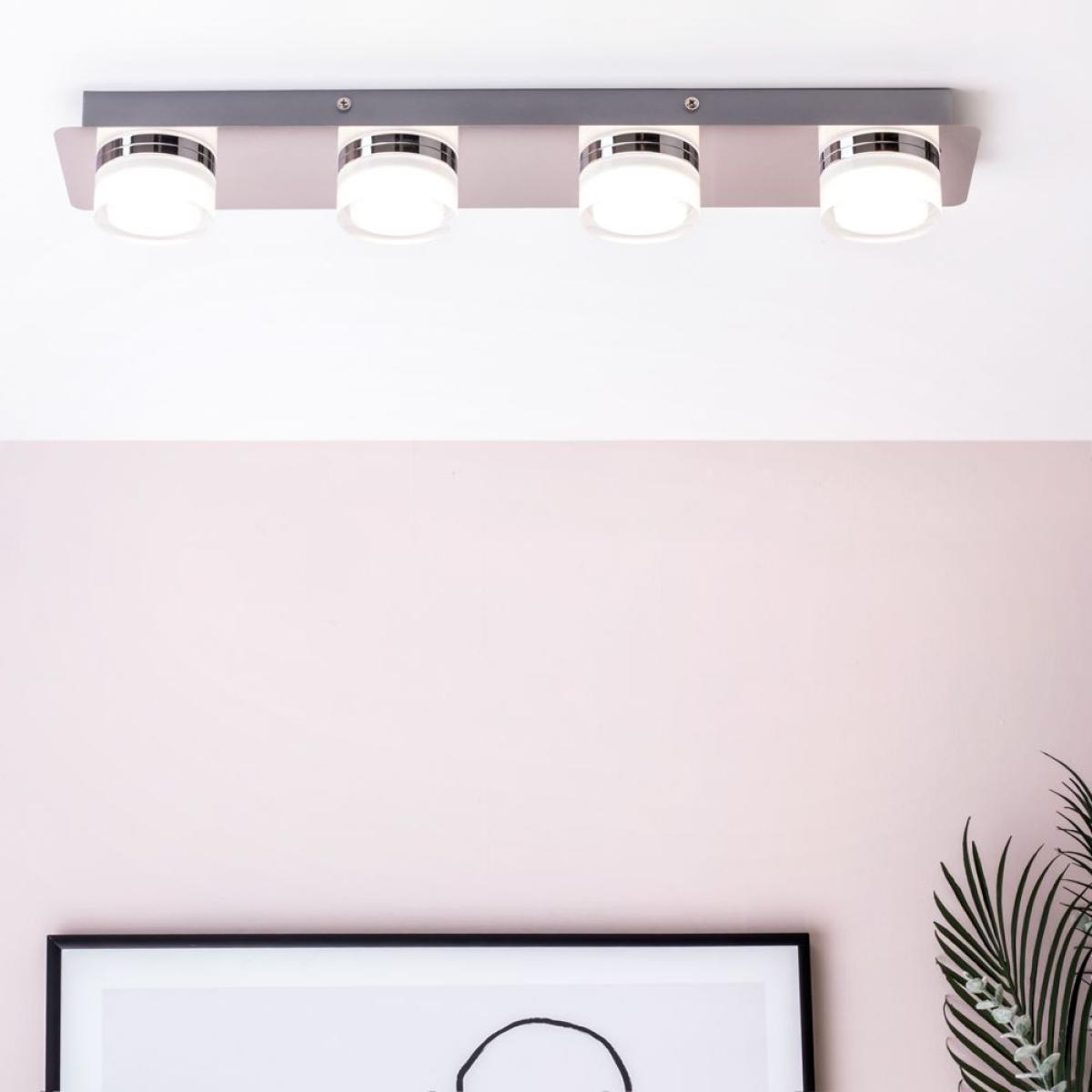 Brooke LED Bathroom Ceiling Spotlight Bar, Chrome – image 2