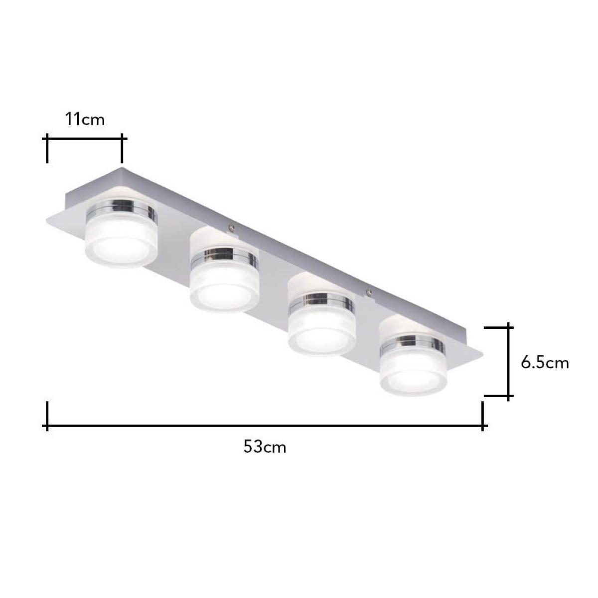 Brooke LED Bathroom Ceiling Spotlight Bar, Chrome – image 7