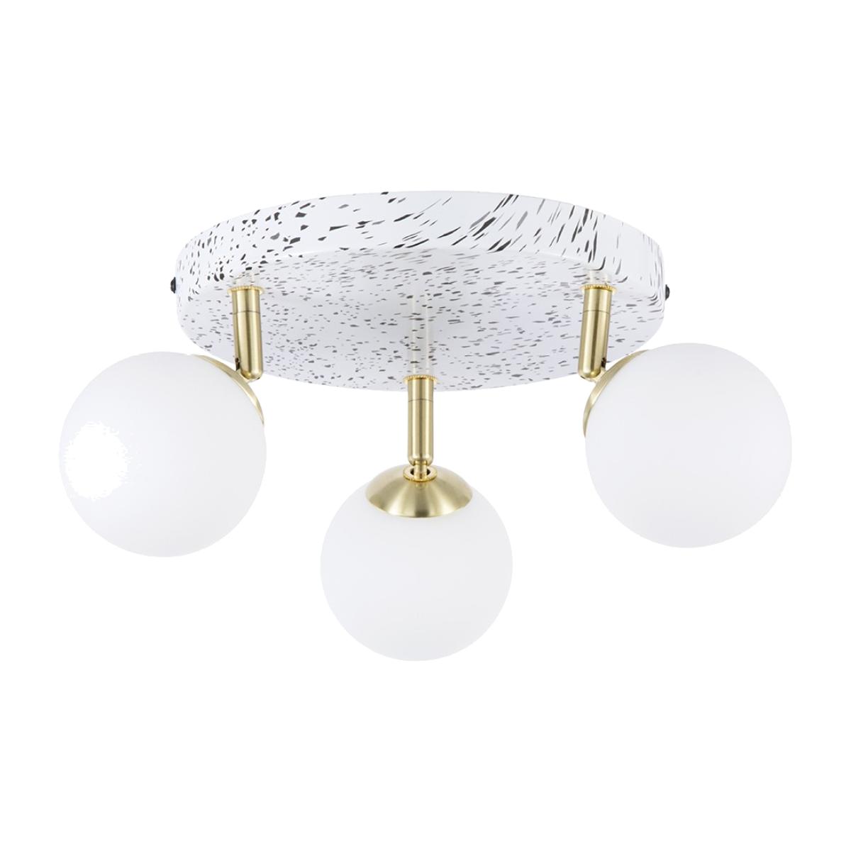 Lott Terrazzo Opal Ball 3 Light Spotlight Plate, Satin Brass – image 1