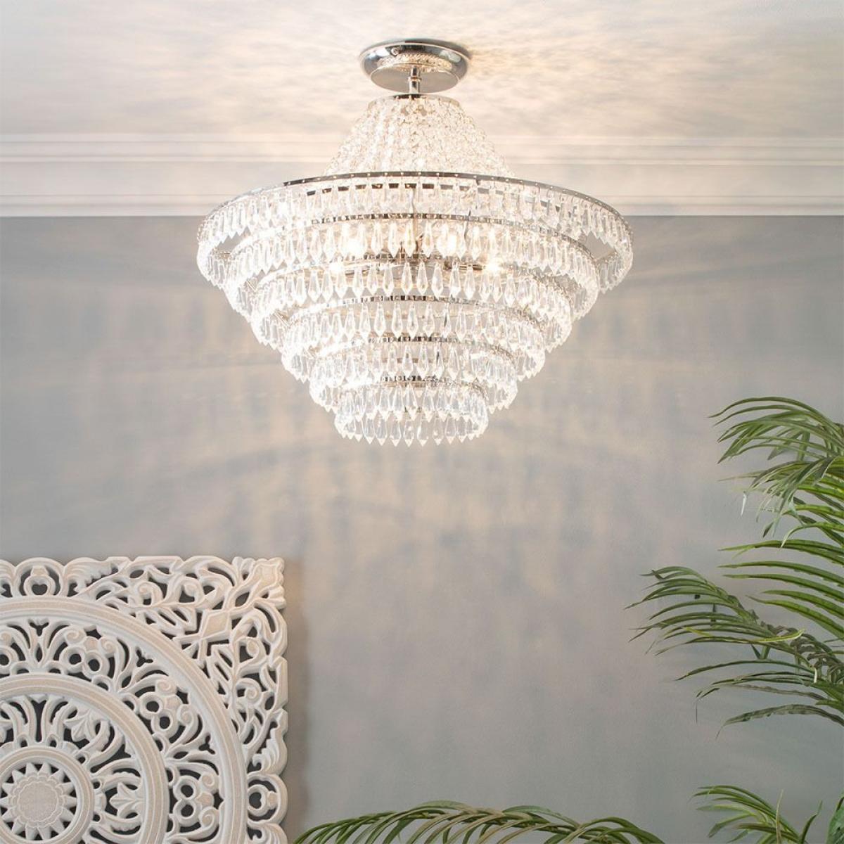 Ivy Flush Ceiling Light, Chrome – image 3