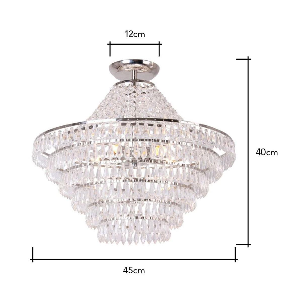 Ivy Flush Ceiling Light, Chrome – image 4