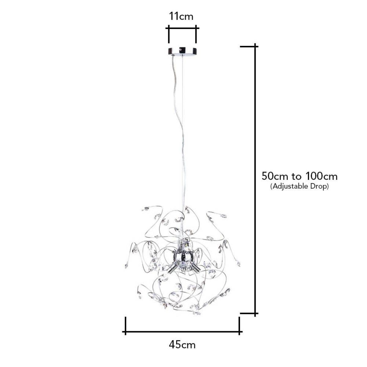 Othello Pendant with Clear Glass, Chrome – image 7