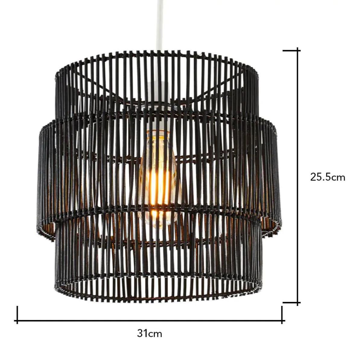 Rattan Double Cylinder Easyfit Shade, Matte Black – image 8