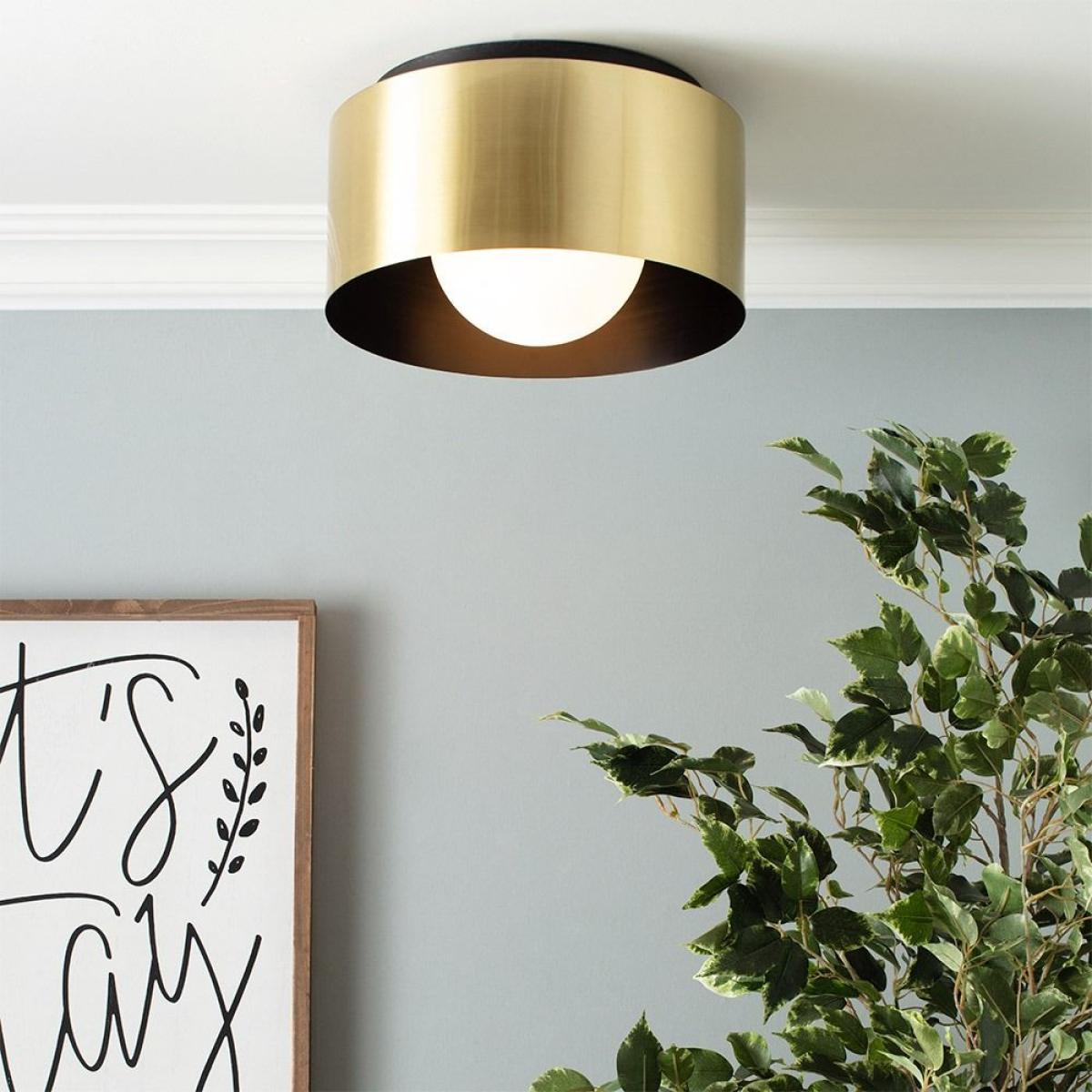 Aulum Flush Ceiling Light, Antique Brass – image 2