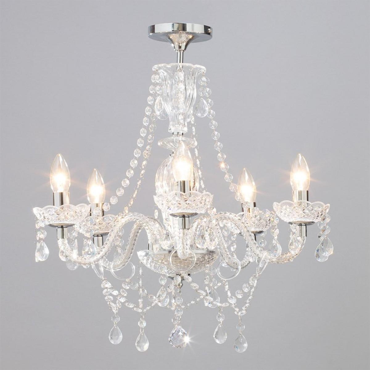 Charlotte Semi Flush Ceiling Light, Chrome – image 4