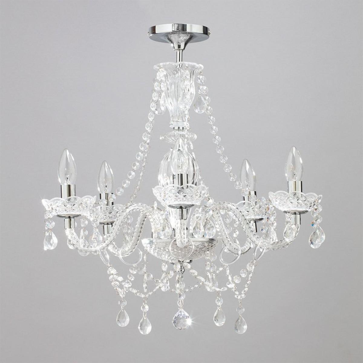 Charlotte Semi Flush Ceiling Light, Chrome – image 5
