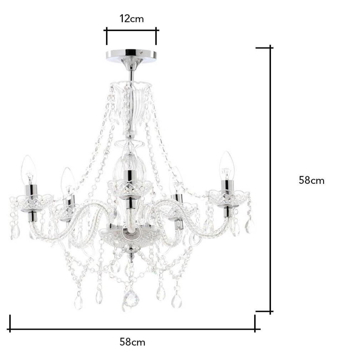 Charlotte Semi Flush Ceiling Light, Chrome – image 7