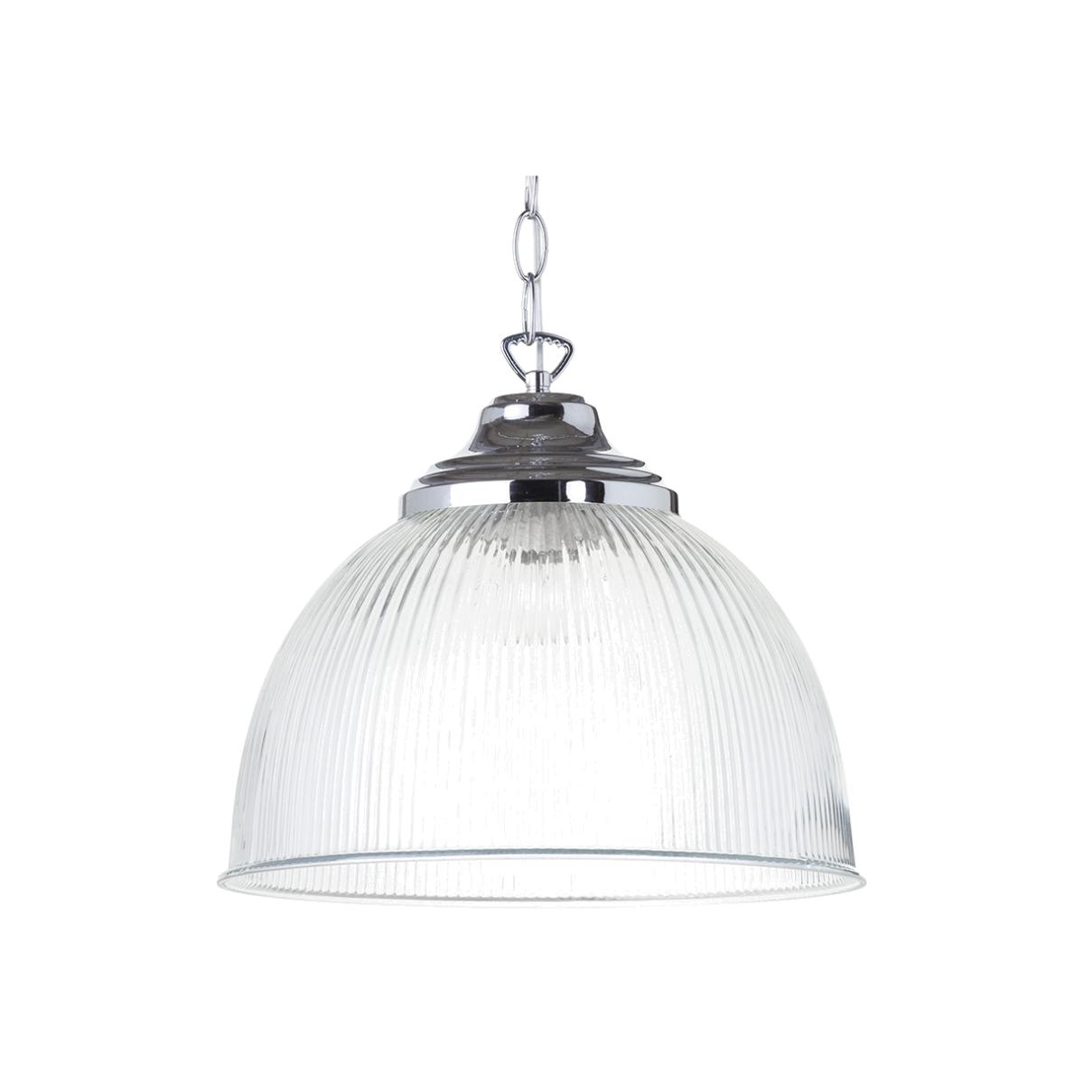 Hallie Glass Ceiling Pendant Light, Chrome