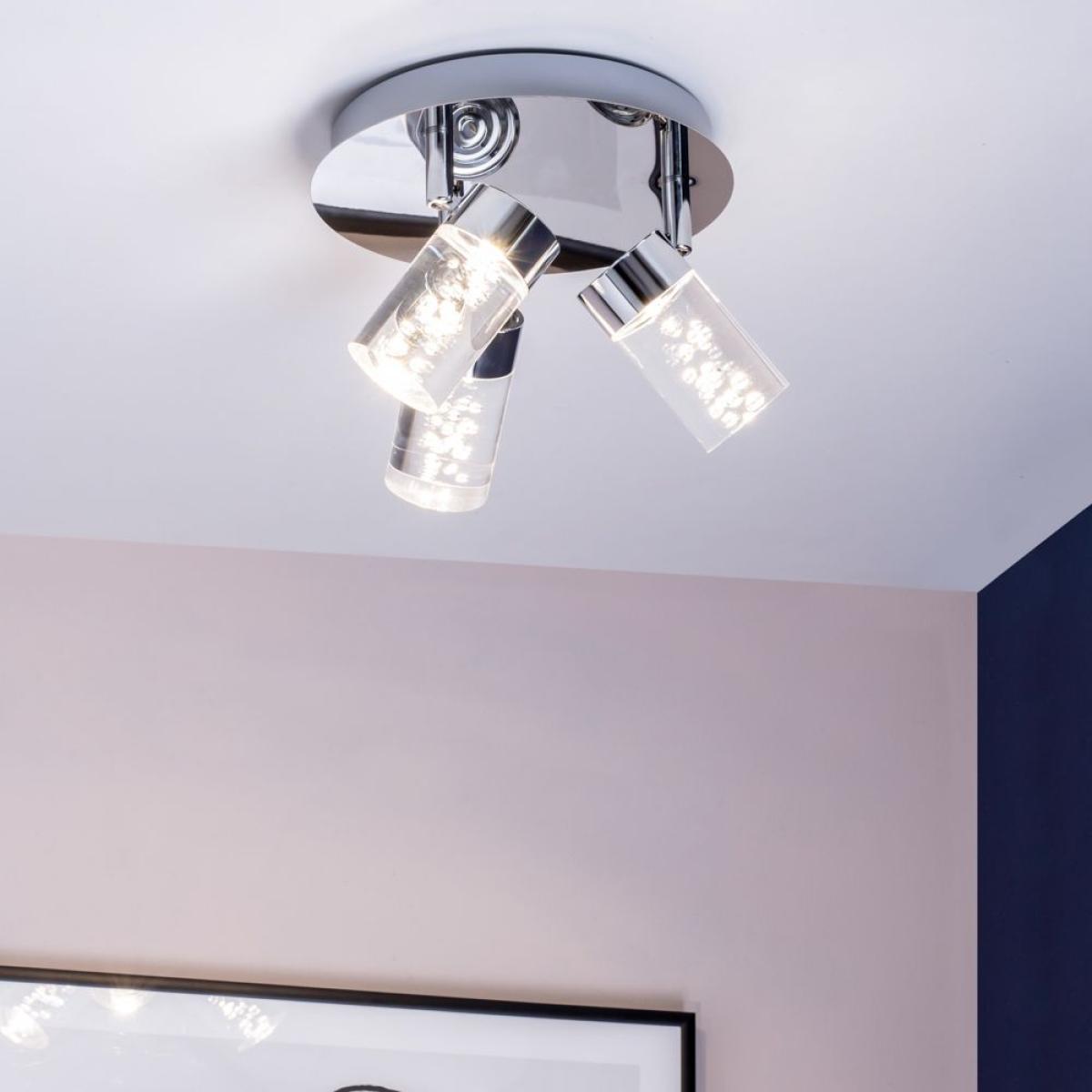 Stellar Bubble LED Bathroom Spotlight Plate, Chrome – image 2