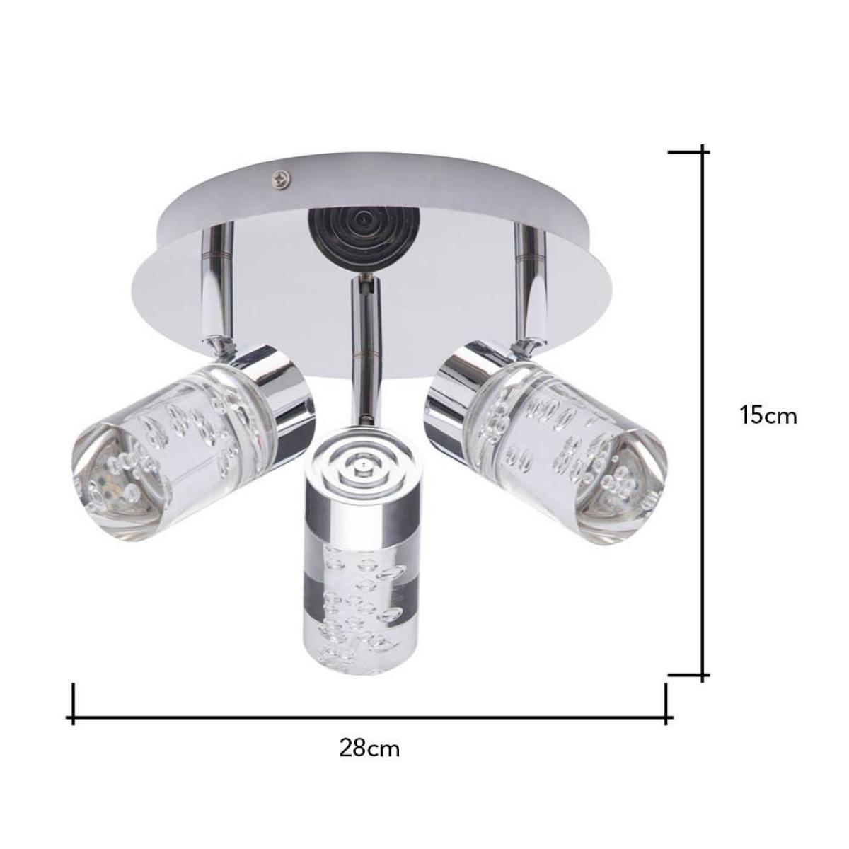 Stellar Bubble LED Bathroom Spotlight Plate, Chrome – image 6