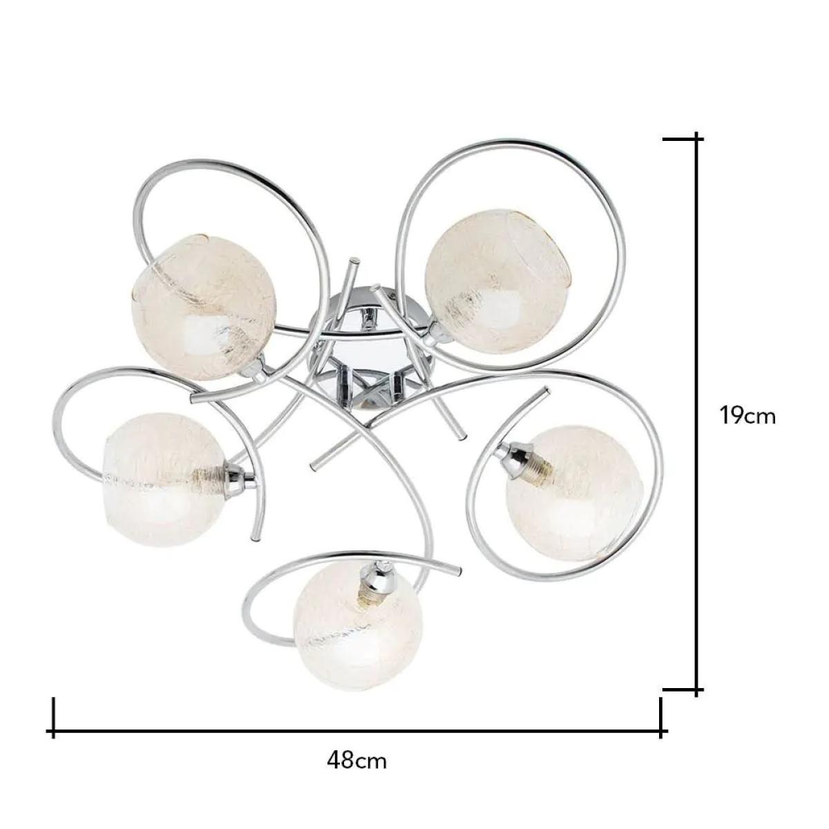 Mason Scribble 5 Light Flush, Chrome – image 2