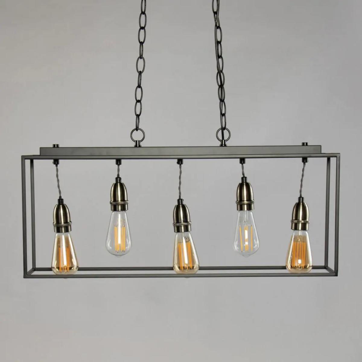 Dexter Industrial Diner Style Box Ceiling Pendant, Black – image 4