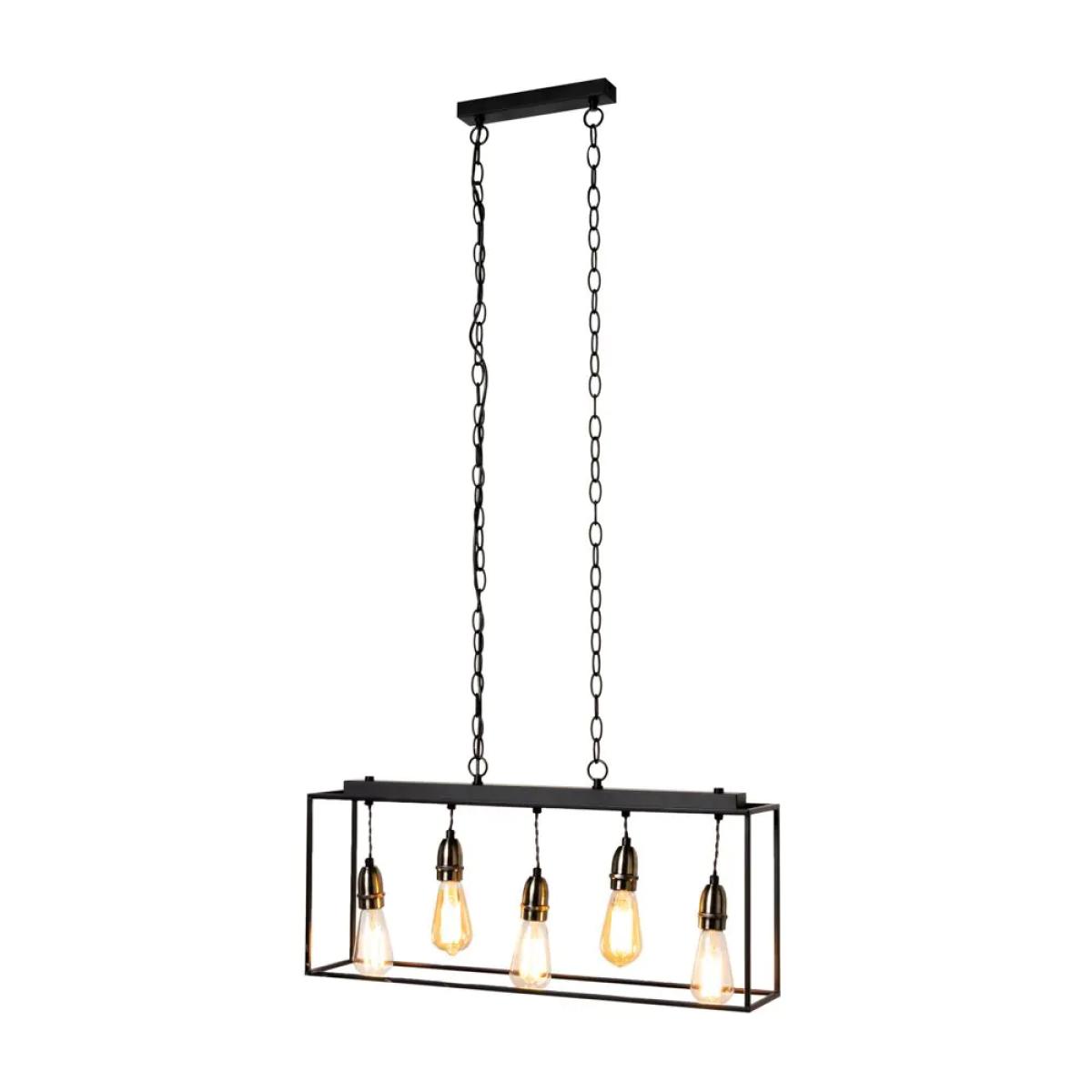 Dexter Industrial Diner Style Box Ceiling Pendant, Black – image 6