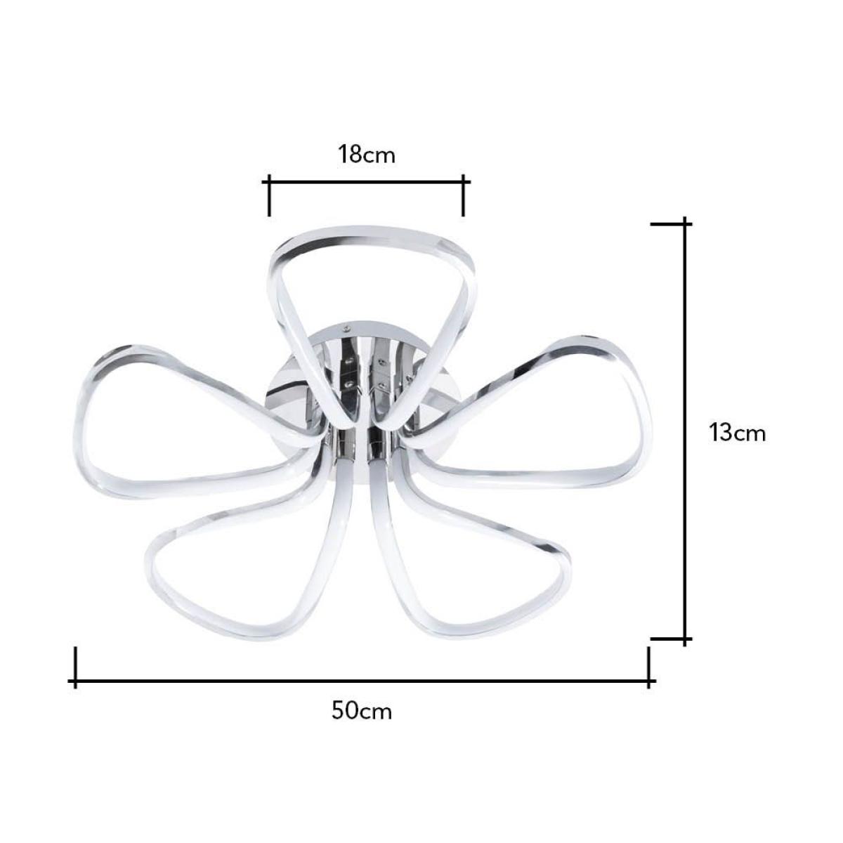 Alvar Petals LED Flush Ceiling Light, Chrome – image 6